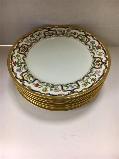 Set of Seven Christian Dior Renaissance Fine China Porcelain Dinner Plates.